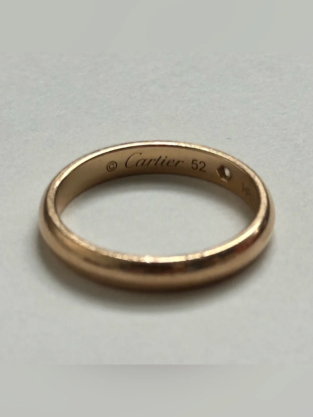 Cartier C De Cartier Wedding Band 3mm 1 Diamond 18K Yellow Gold Size 52 / US 6